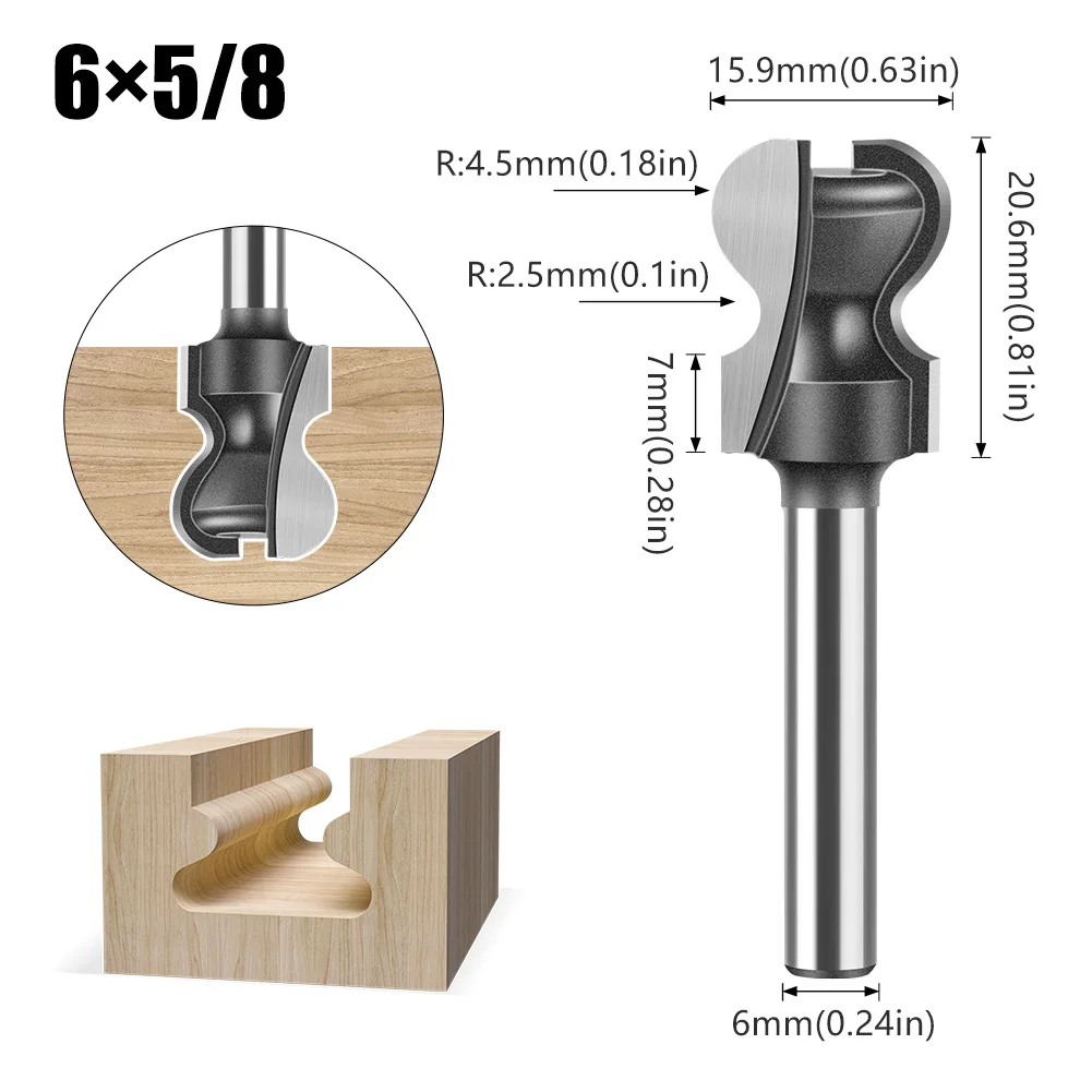 1pcs 6 Handle Two-arc Finger Special-shaped Milling Cutter Drawer Cabinet Door Drawer Handle Slotted Hidden Handle Knife