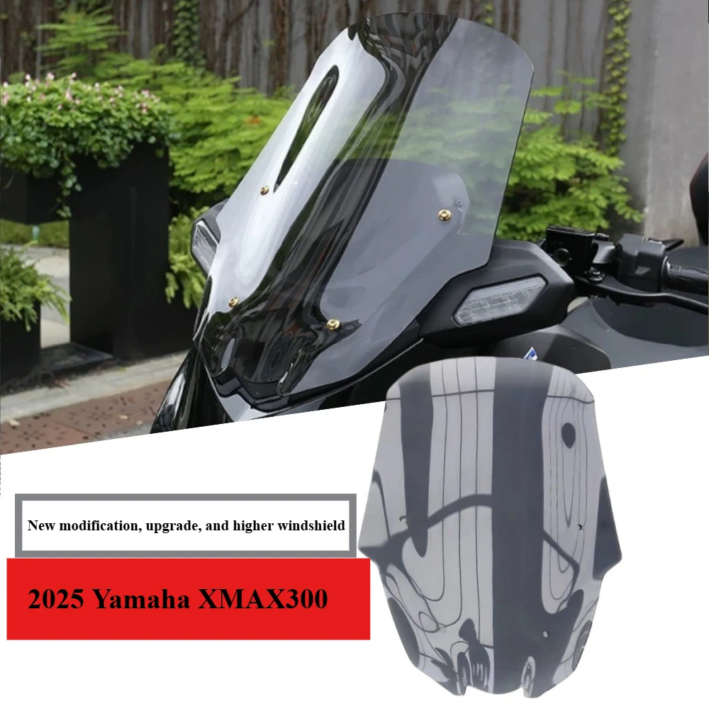 Van toepassing op 2025 Yamaha XMAX 300 Verhoogde voorruit Gemodificeerde voorruit Verdikte voorruitafdekking
