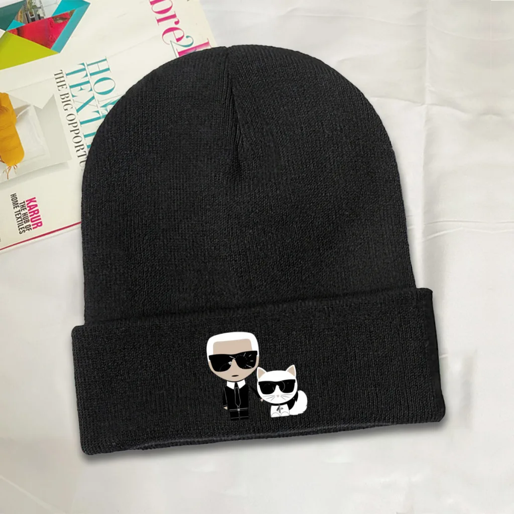 K-Lagerfeld Beanie Cappello lavorato a maglia Berretto invernale caldo da esterno per uomo donna