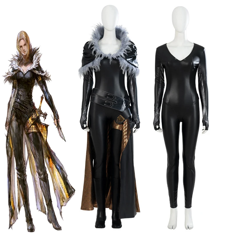 Final Fantasy XVI Game Benedikta Harman Cosplay Women Black Jumpsuit Full Set Halloween Carnival Party FF16 Combat Suits