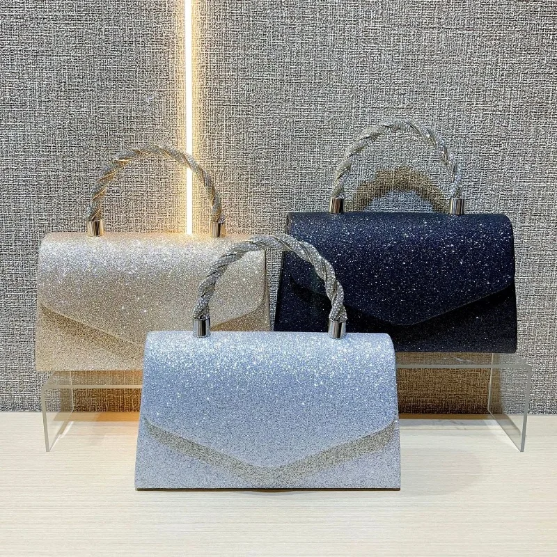 2025 ใหม่Elegantแฟชั่นสไตล์ฝรั่งเศสออกแบบกระเป๋าถือคลัทช์กระเป๋าRhinestoneกระเป๋าถือผู้หญิงไหล่กระเป๋า