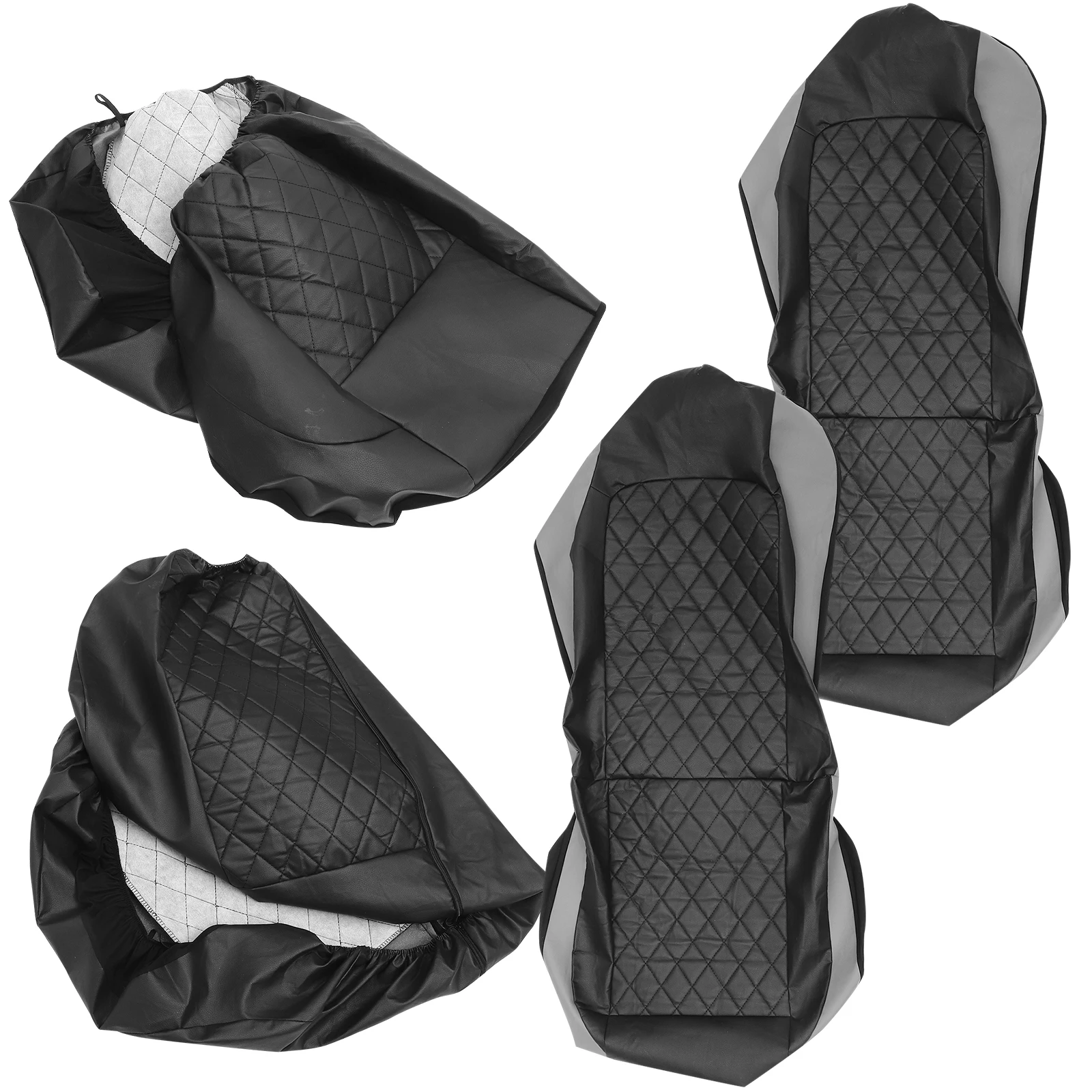 

9 Pieces Car Seat Covers Full Black PU Protectors SetUniversal Fit Sponge Soft Comfortable Wear Resistant Durable