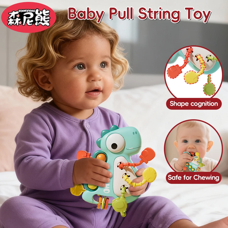 SENNIXIONG طفل ديناصور عجلة القيادة مونتيسوري طفل ممارسة مهارة الضغط النشاط مجلس لعبة تعليمية للأطفال