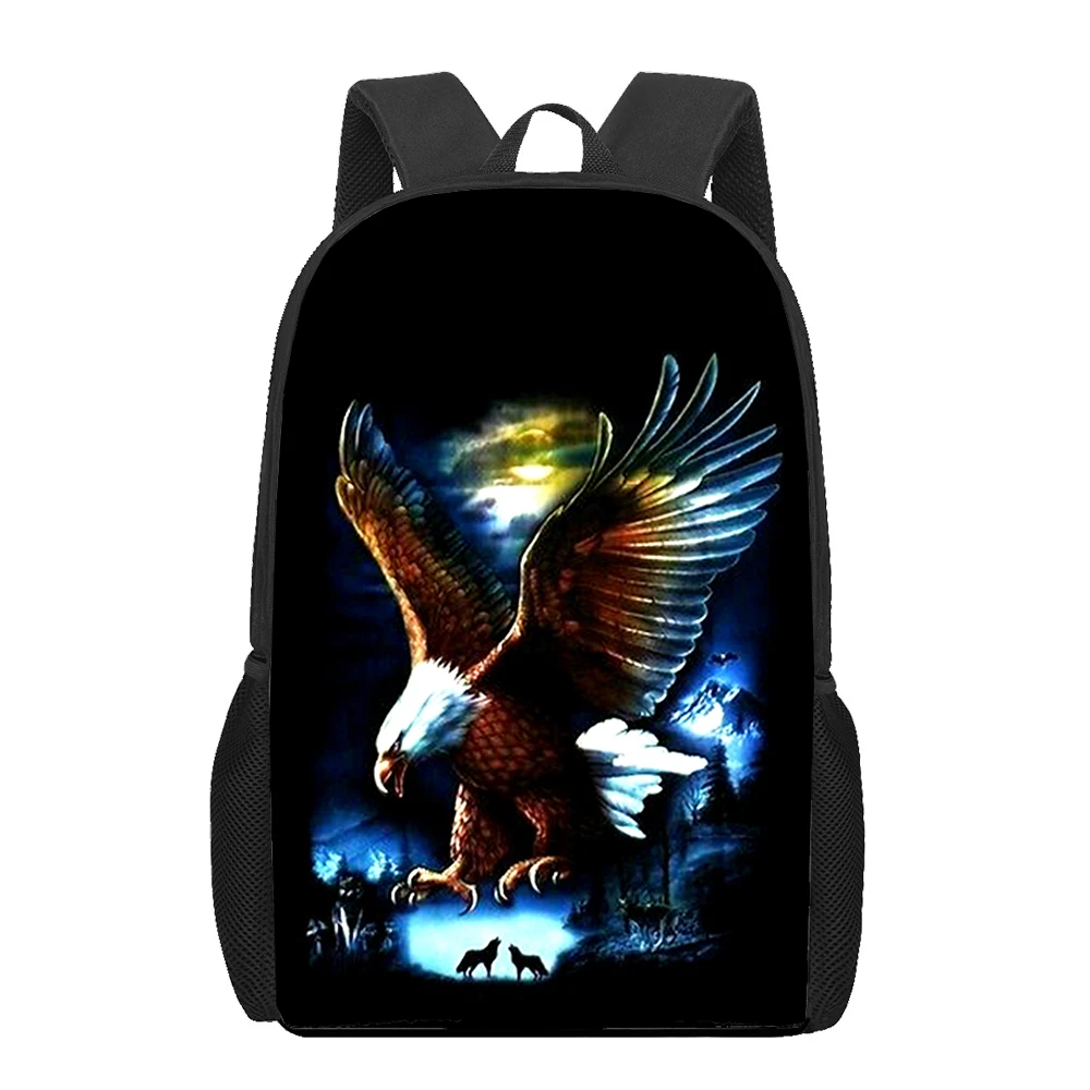 Eagle Painting School Bags For Girls Boys Print Multifunctional Kids Backpacks Women Students Book Bag Children Shoulder Bag