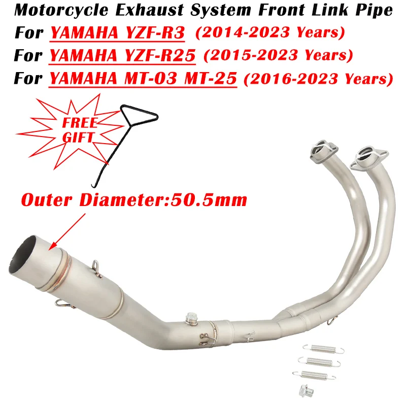 For YAMAHA YZF-R25 R3 MT-03 MT-25 R3 R25 MT25 MT03 2014 - 2023 Motorcycle Exhaust Escape Modifed System Muffler Front Link Pipe