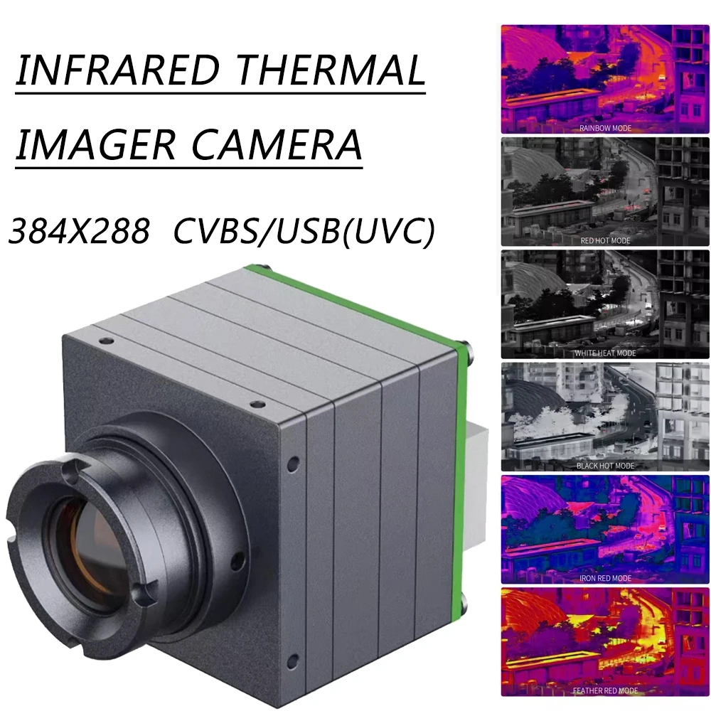 

384x288 Uncooled VOx IR Imager,9.1mm Lens UAV Thermal Camera, 23g Lightweight, CVBS/USB(UVC) Output, For Industrial Drones