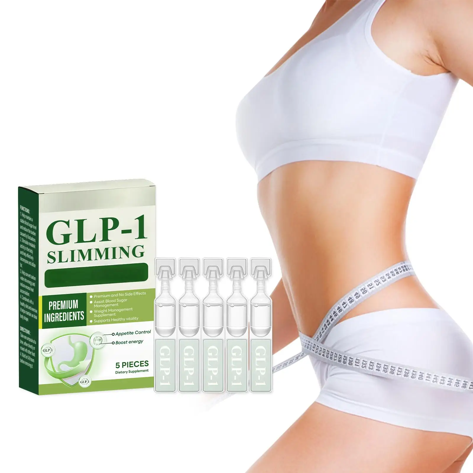 

GLP 1 Weight Loss Drops Blood Sugar Control of Appetite Body Shaping Slimming Stubborn Fat Burning GLP 1 Metabolic Energy Boost