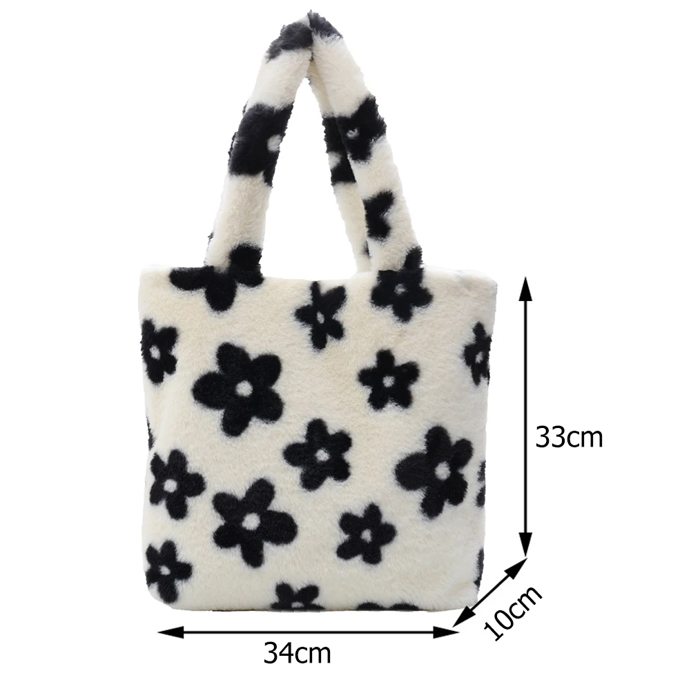 Cute Plush Top-handle Bag Tote Lady Shoulder Street Satchel Big Capacity Handbag