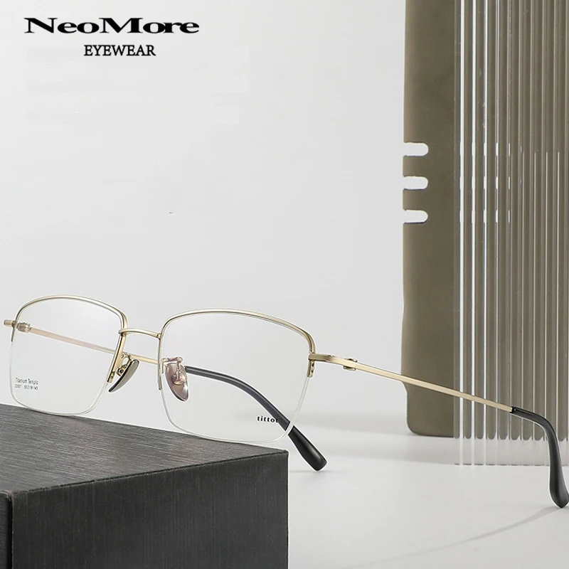 

High Quality Ultra Light Half Frame Glasses Frame Business Men Prescription Eyeglasses Frameless Fashion Square Eyeglass Frame