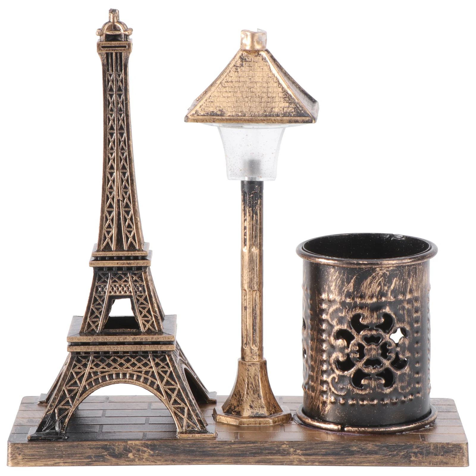 

Eiffel Tower Table Lamp Vintage Ornaments Night Light Pen Holder Decor Plastic Office