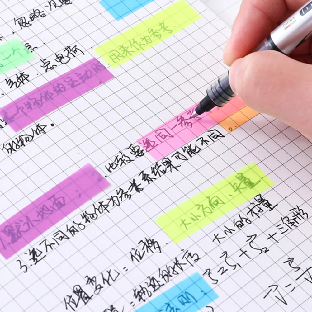 

4pcs Self Adhesive Transparent Colorful Bookmark Function Multi function Sticky Flags Household Page