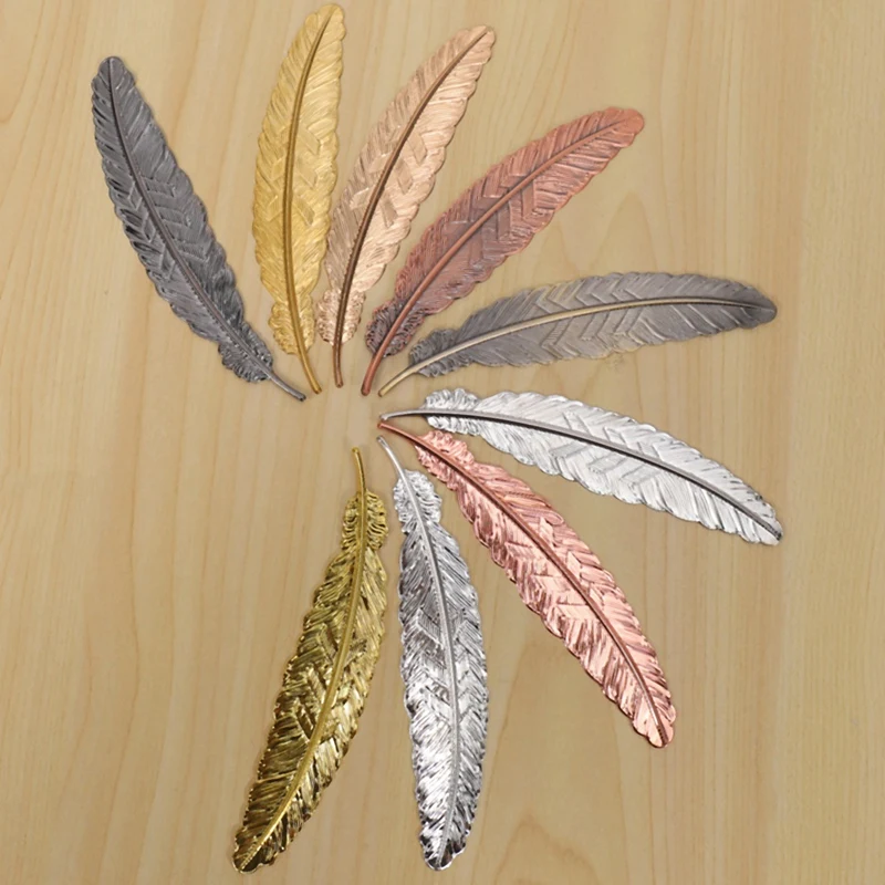 9 Pieces Metal Feather Bookmarks Simple Elegant And Thin Feather Shaped Bookmarks Book Markers For Adults, Children