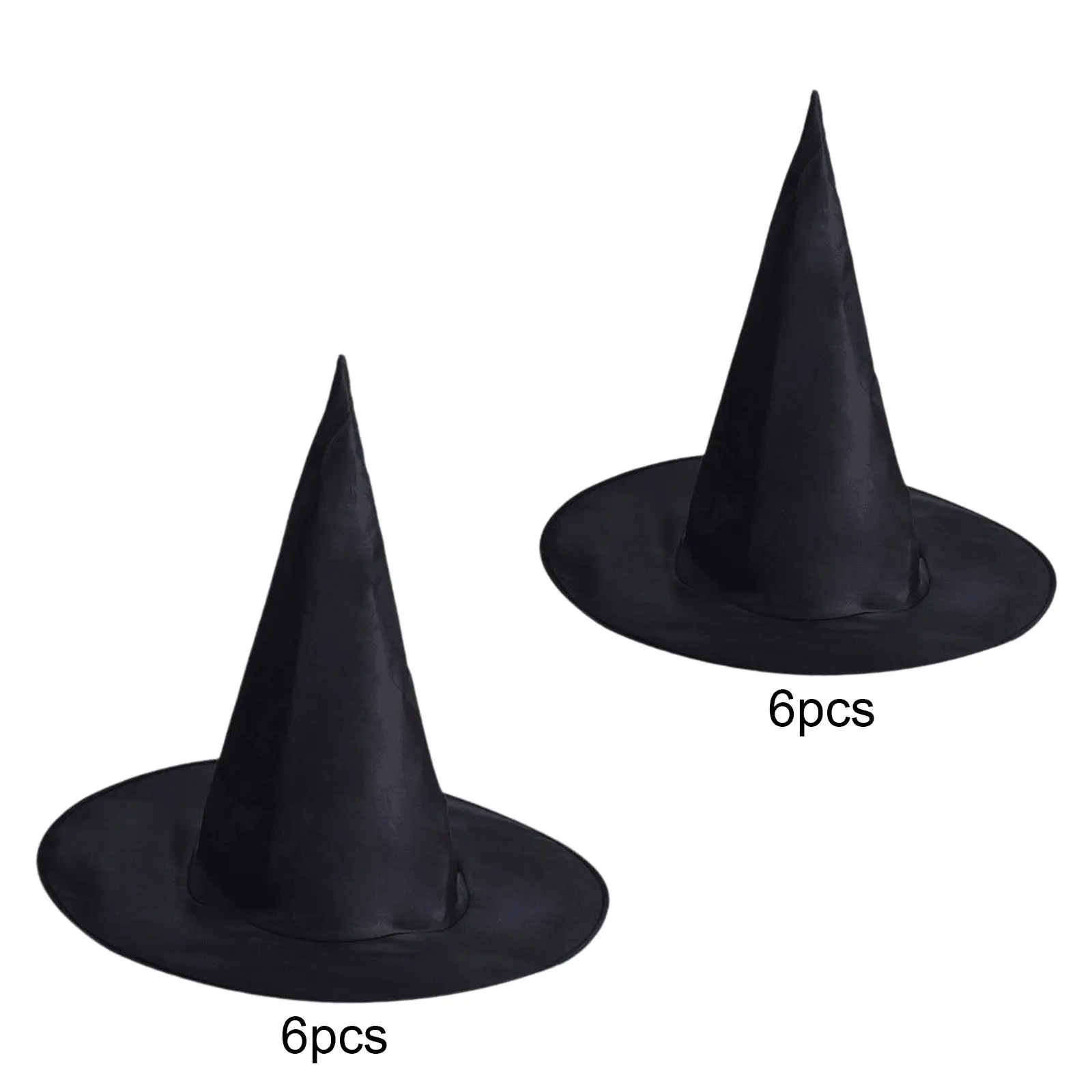 6Pcs Halloween Witch Hat Wide Brim Witch Hat Photo Props Sorceress Hat for Masquerade Role Play Halloween Party Favor Dress up