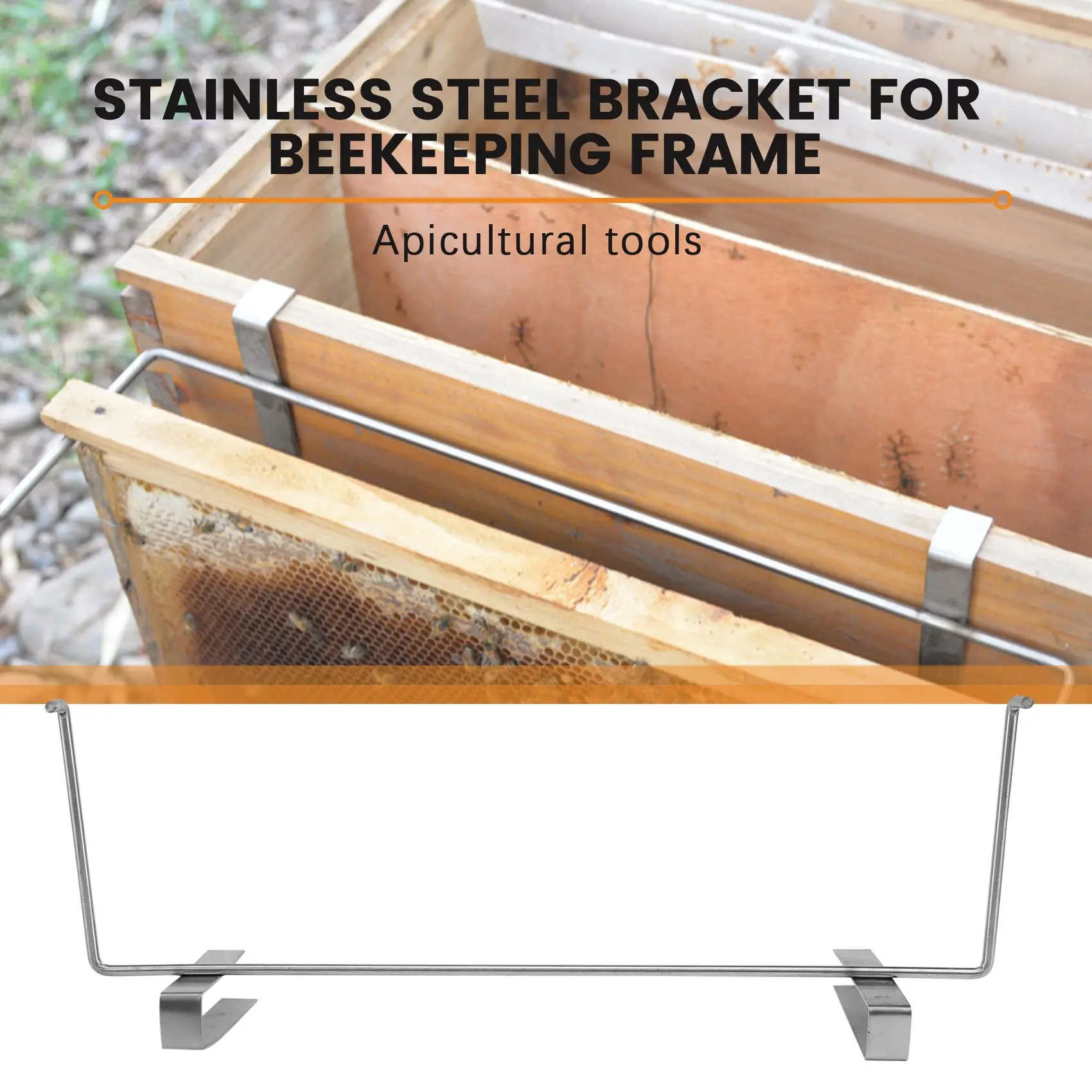 Beekeeper Stainless Steel Beekeeping Frame Holder Bee Hive Perch Side Mount Tool