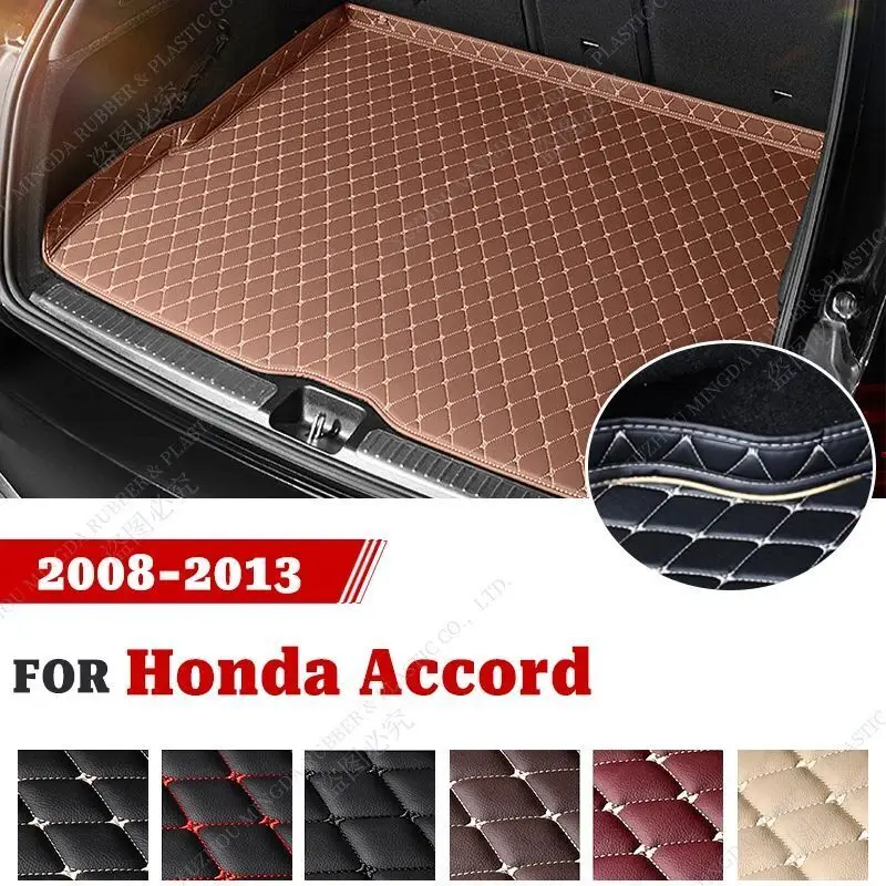 Custom Car Trunk Mat For Honda Accord The 8th Generation 2008 2009 2010 2011 2012 2013 High quality Leather Non-Slip Bottom mats