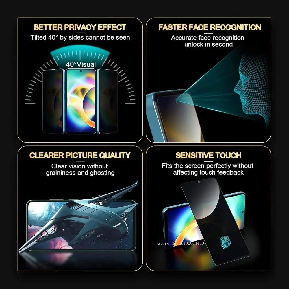 2/4Pcs Anti Spy Privacy Black Glass For Samsung Galaxy A54 A34 A14 A15 A25 A35 A05 5G Screen Protector S20FE A53 A55 S21FE Glass