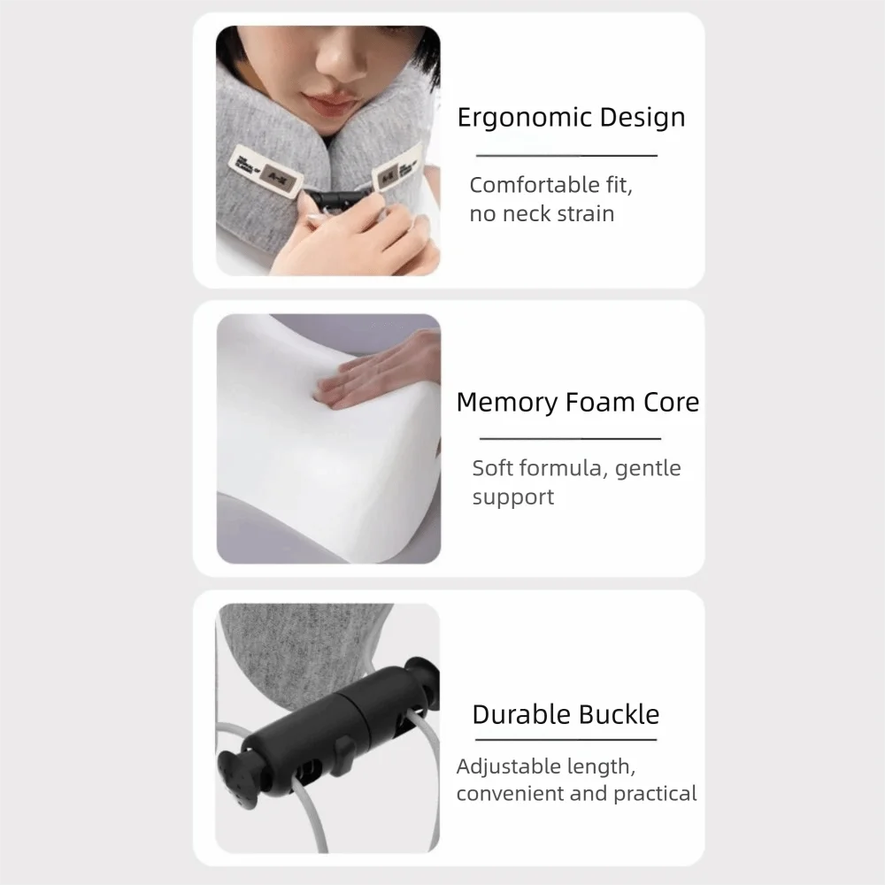 

Memory Foam U-shaped Pillow Washable Cover Portable Design Sleeping Neck Pillow Supportive Cervical Car Throw Pillow