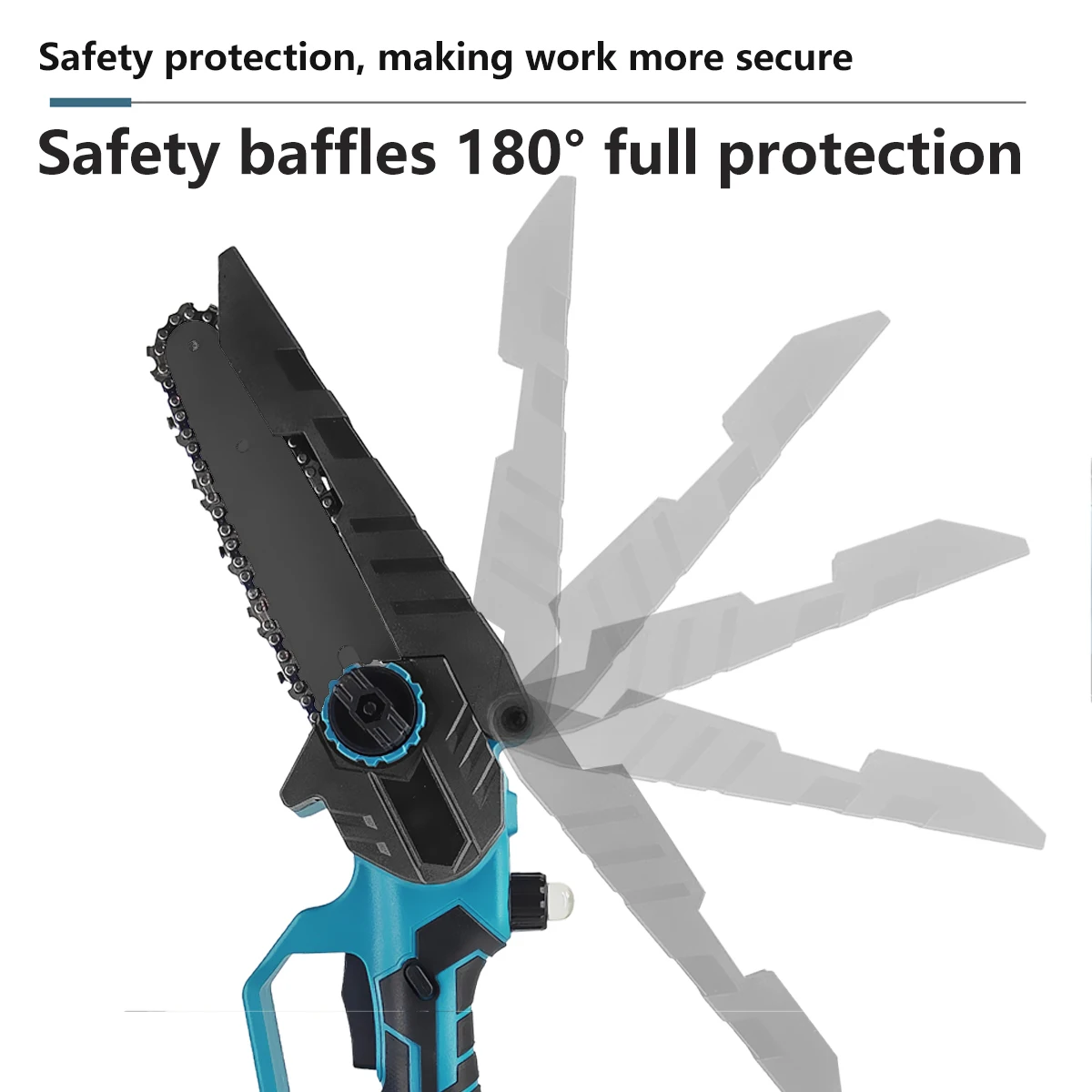 Brushless 6 Inch 21V Mini Powerful Cordless Electric Chain Saw Woodworking Handheld Pruning Chainsaw Garden Cutting Tool