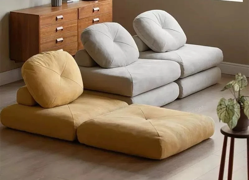 Tofu Block Lazy Sofa Single Person Detachable And Washable Sofa Home Furniture Living Room Sofa Bed Dual-useTatamiMinimalistSofa