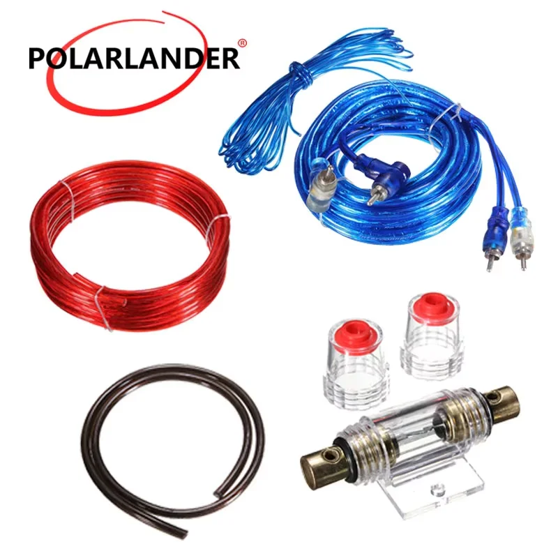 8GA Car Complete Amplifier Wiring Kit Gauge For Speakers Subwoofers Universal Stereo Sets Of Lines Copper Clad Aluminum
