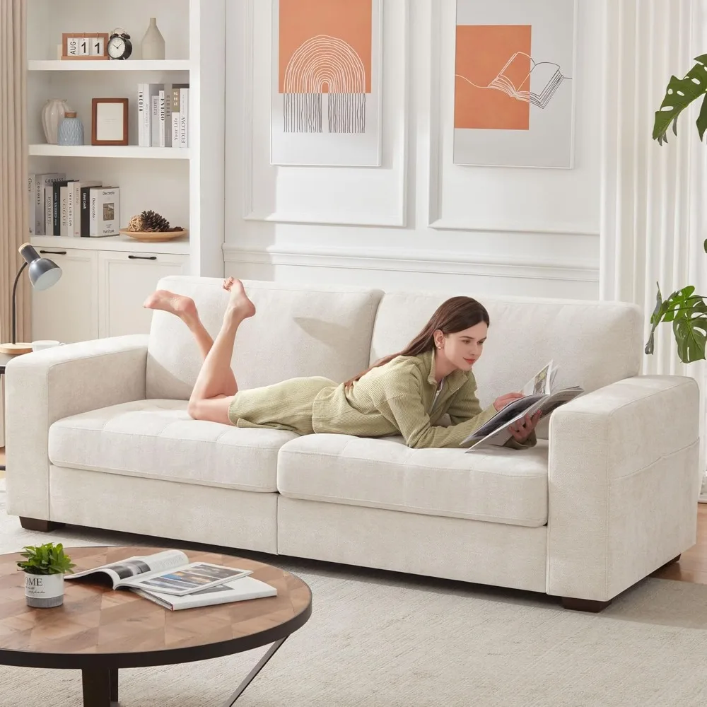 

Luxury-Style Ihanherry Modern Sofa 2-Seater Couches for Living Room, USB/Type-C Charging Port & Side Pocket, Removable Medium