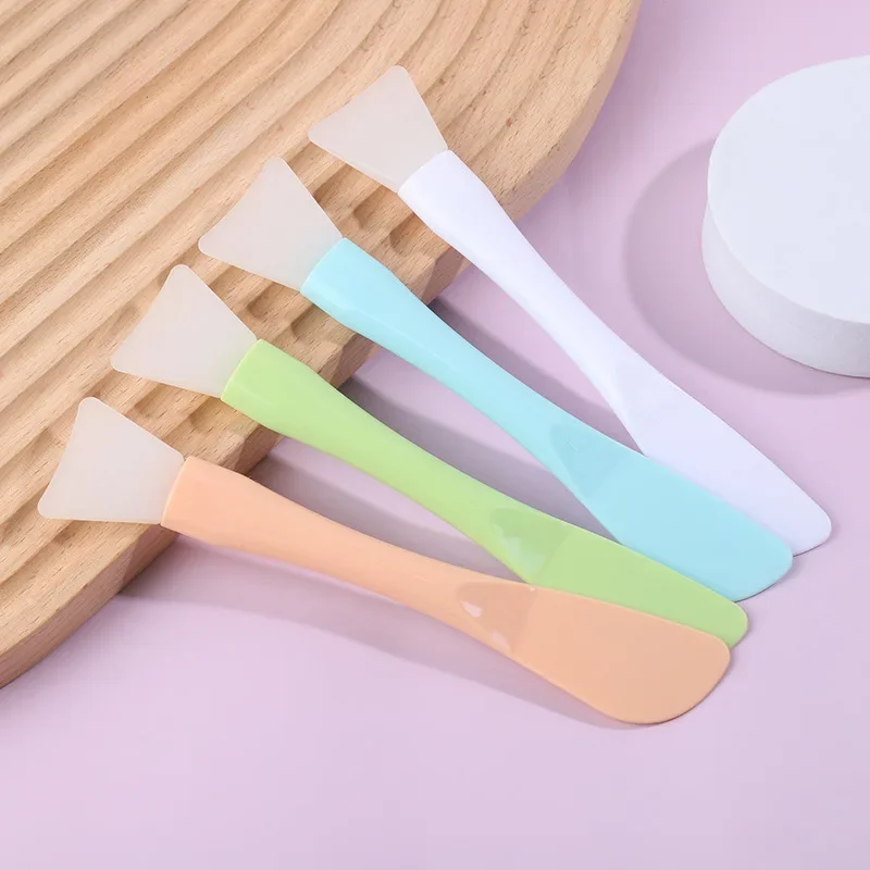 Silicone Brush Face Mask Glue Brush Facial Mask Soft Head with Scraper Stirring Brush Smear Supplies Tool