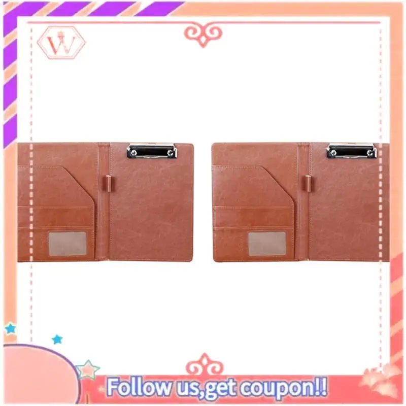 

Upgraded 2X A5 Document Bag File Folder Clipboard Business Office Financial School Supplies (Brown)