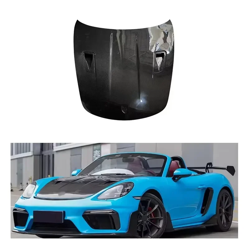 New! For Porsche 718 GT4 High Quality Dry Carbon Fibre Hood Body Kits Car Accessories Spoiler Car Hood Engine Bonnet Bumper