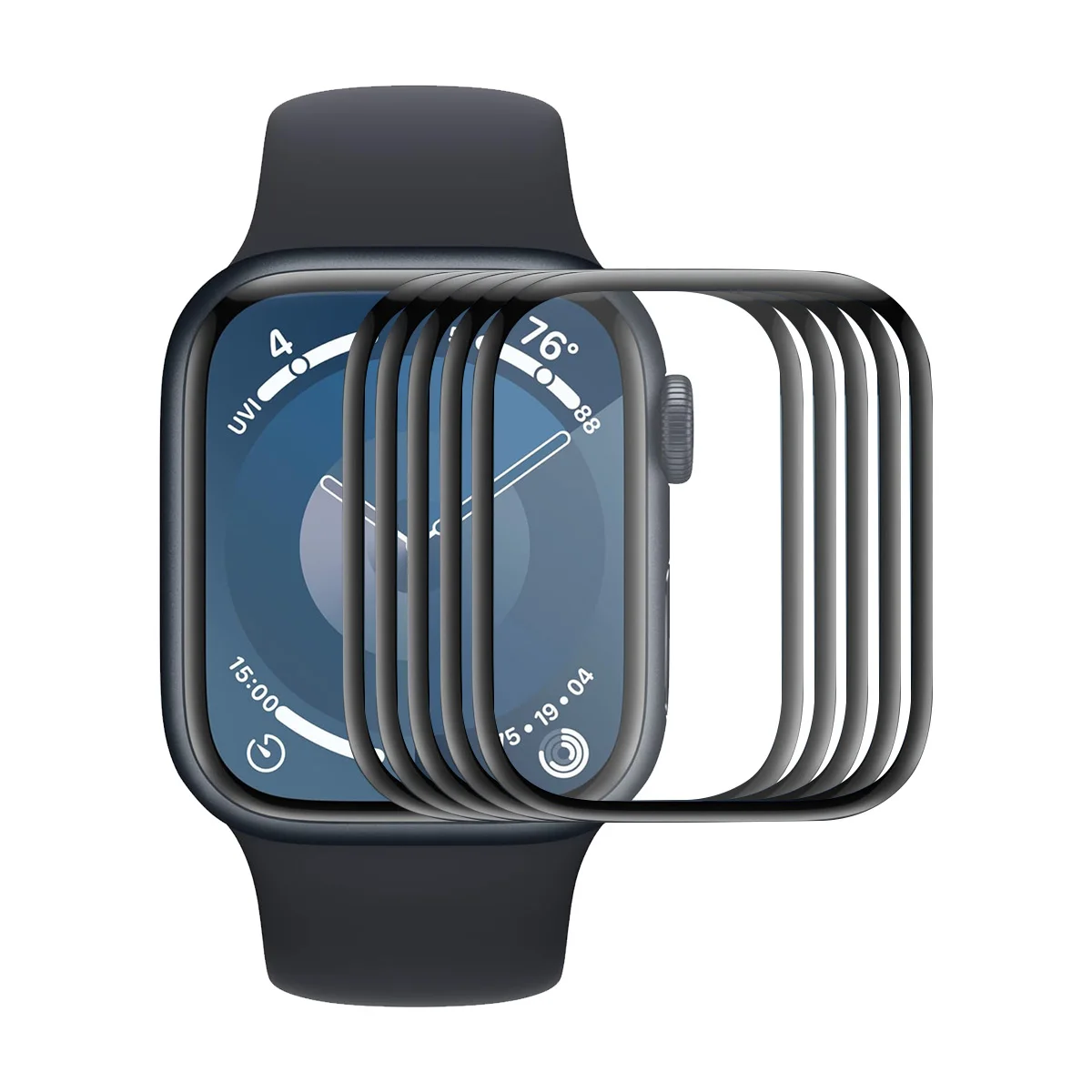 

Для Apple Watch Series 10 46 мм 5 шт. Защитная пленка для экрана 3D изогнутый ПК + ультра прозрачная пленка из ПММА - прозрачная