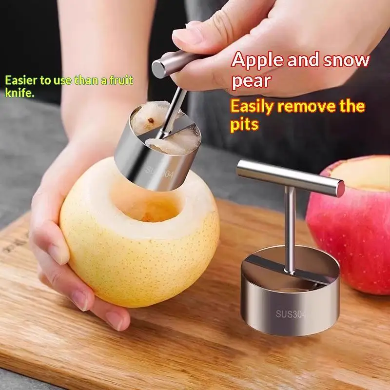 Portable Fruit Core Separator Sharp Pear Coring Cutter Pitter Remover for Outdoor Picnic Home Kitchen Fruit Prep
