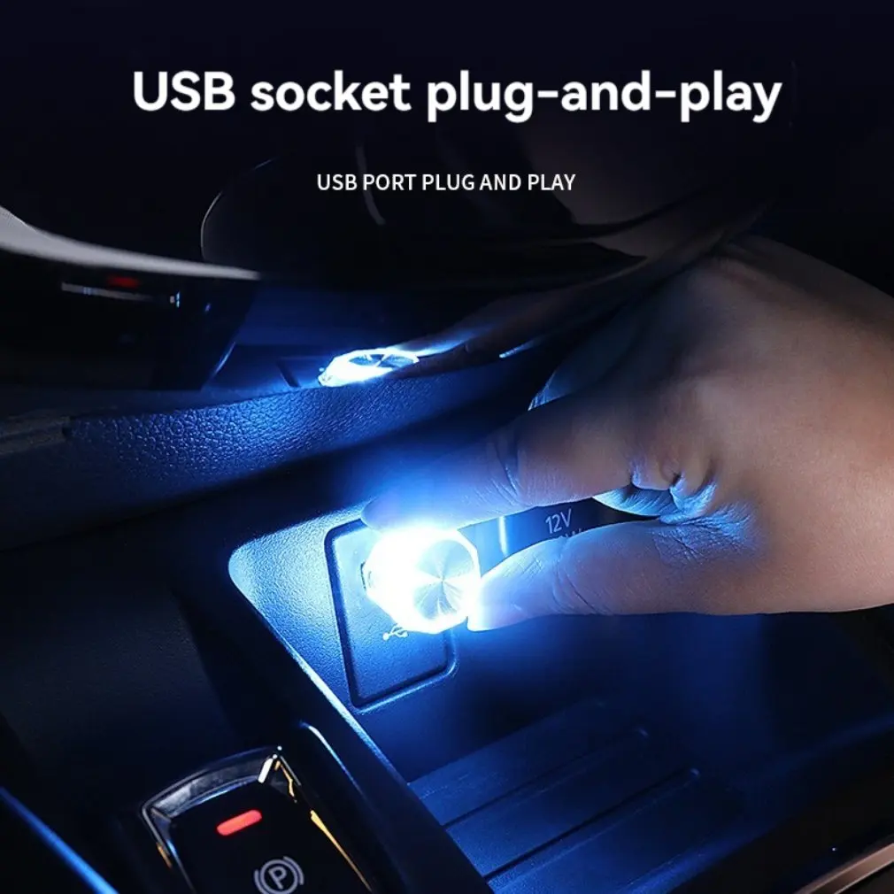 Universal Mini USB LED Modeling Car Luz Ambiente, Neon Luz Interior, Jóias, Lâmpada Atmosfera, Acessórios