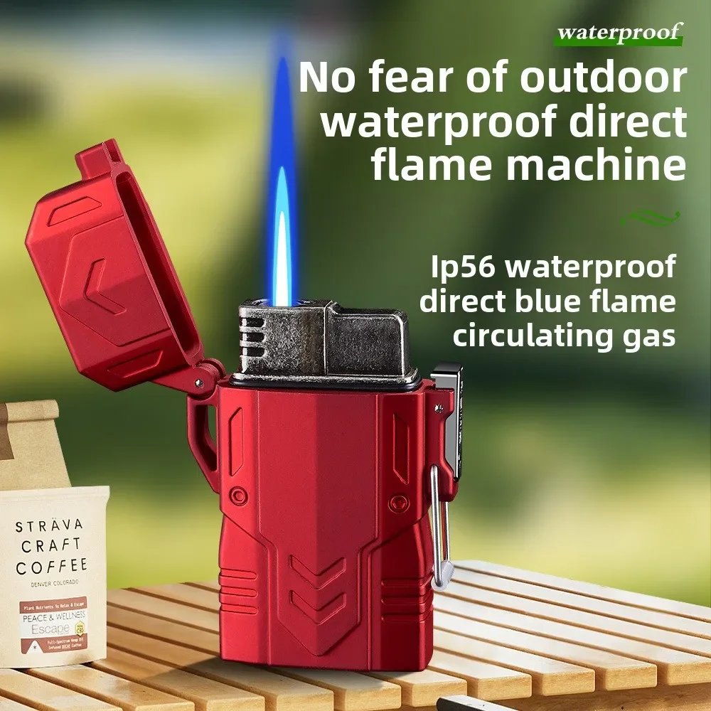 في الهواء الطلق يندبروف ومقاوم للماء قلادة أخف المحمولة جيت لهب صغير نفخ السيجار التخييم أخف الرجال التدخين هدية