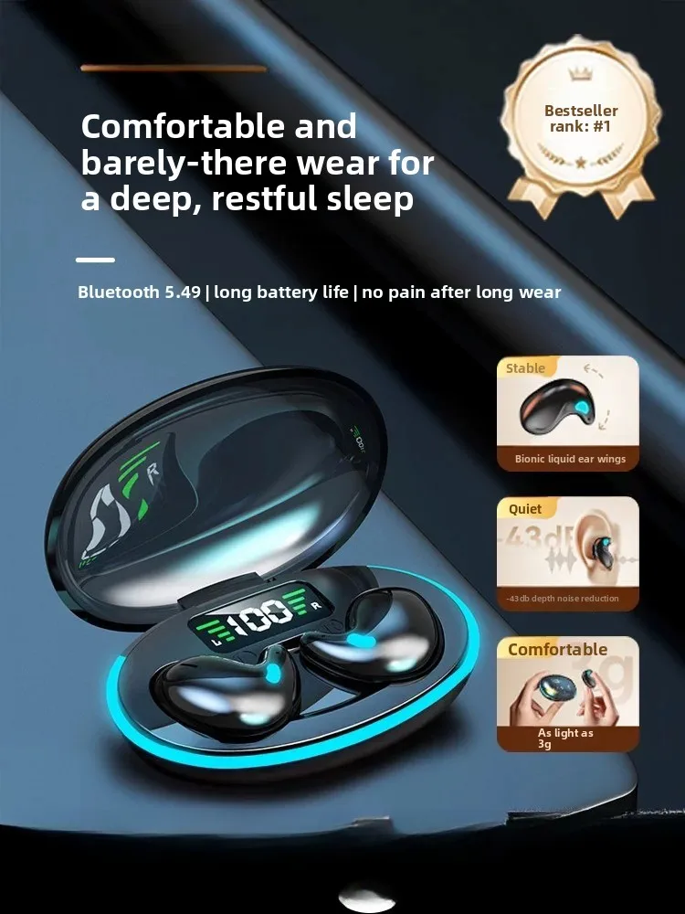 Bluetooth headset 2026 new sleep does not press the ear, true wireless, long-term wear is painless, long battery life and