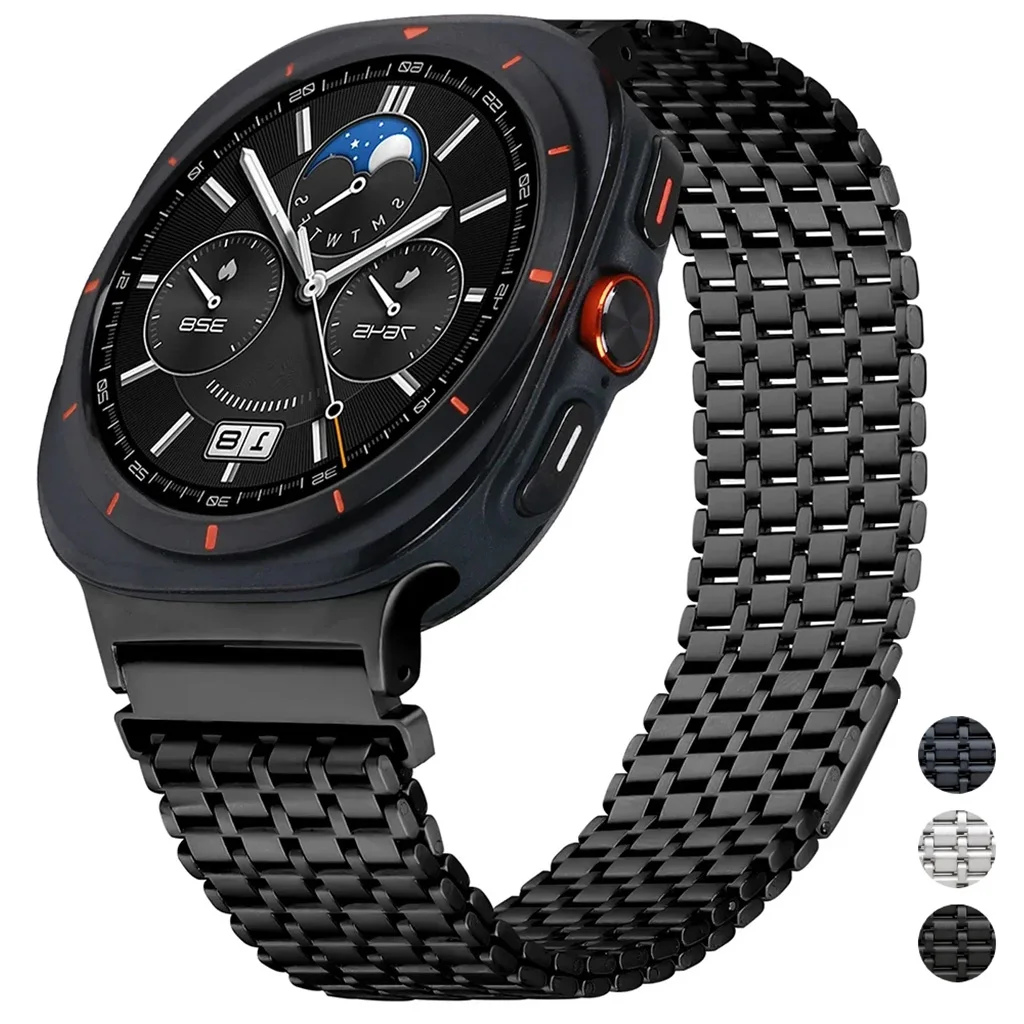 

Магнитный ремешок из нержавеющей стали для Samsung Galaxy Ultra 47 мм, металлический ремешок без зазора для GALAXY Watch 7 Ultra 47 мм, роскошный мужской браслет