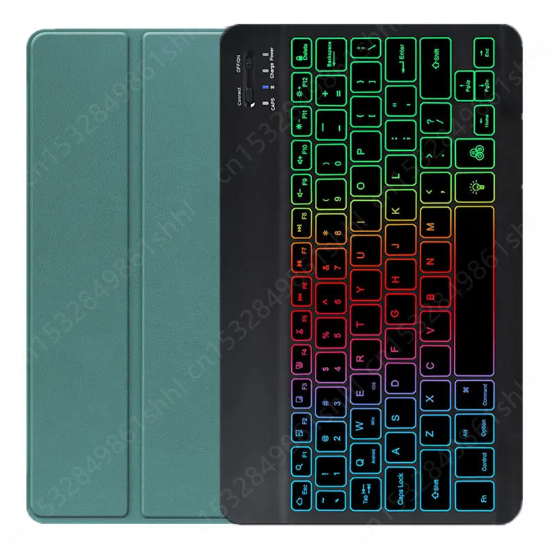 Rainbow Backlight Keyboard Case for Redmi Pad SE Tablet Case for Redmi Pad SE 11 inch Russian Spanish Portuguese Keyboard Cover