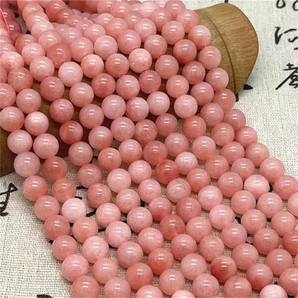 

Natural Stone Cherry Blossom Powder Jasper Spacer Beads for Jewelry Making Supplies DIY Necklace Bracelet 6/8/10mm Chalcedony