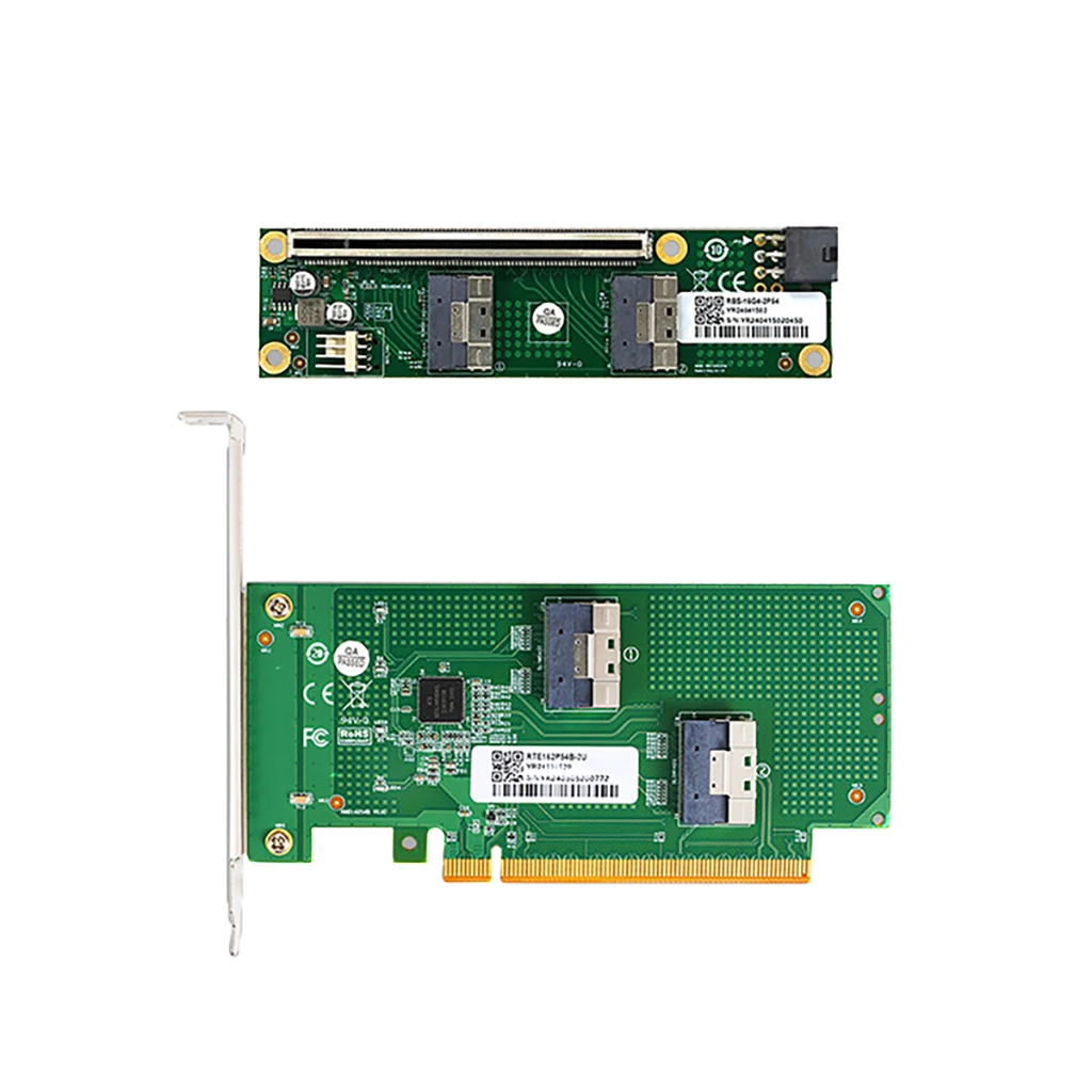 PCIe 4.0 5.0 16x auf SlimSAS SFF-8654 Grundplatte MCIO Split Card GPU Diskreter Grafikkarten-Erweiterungsadapter – Detail 5