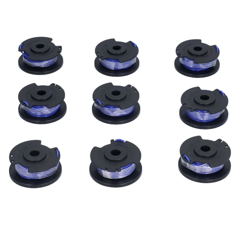 9Pcs Trimmer Spool Line With Cap Replacement Parts Fit For Ryobi 18/24/40V Lawn Mower