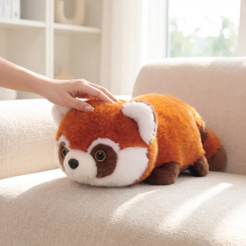 45CM Reversible Panda & Raccoon Plush Toy Two-Sided Flip Cute Stuffed Animal Soft Baby Cub Plushie for Comfort And Play