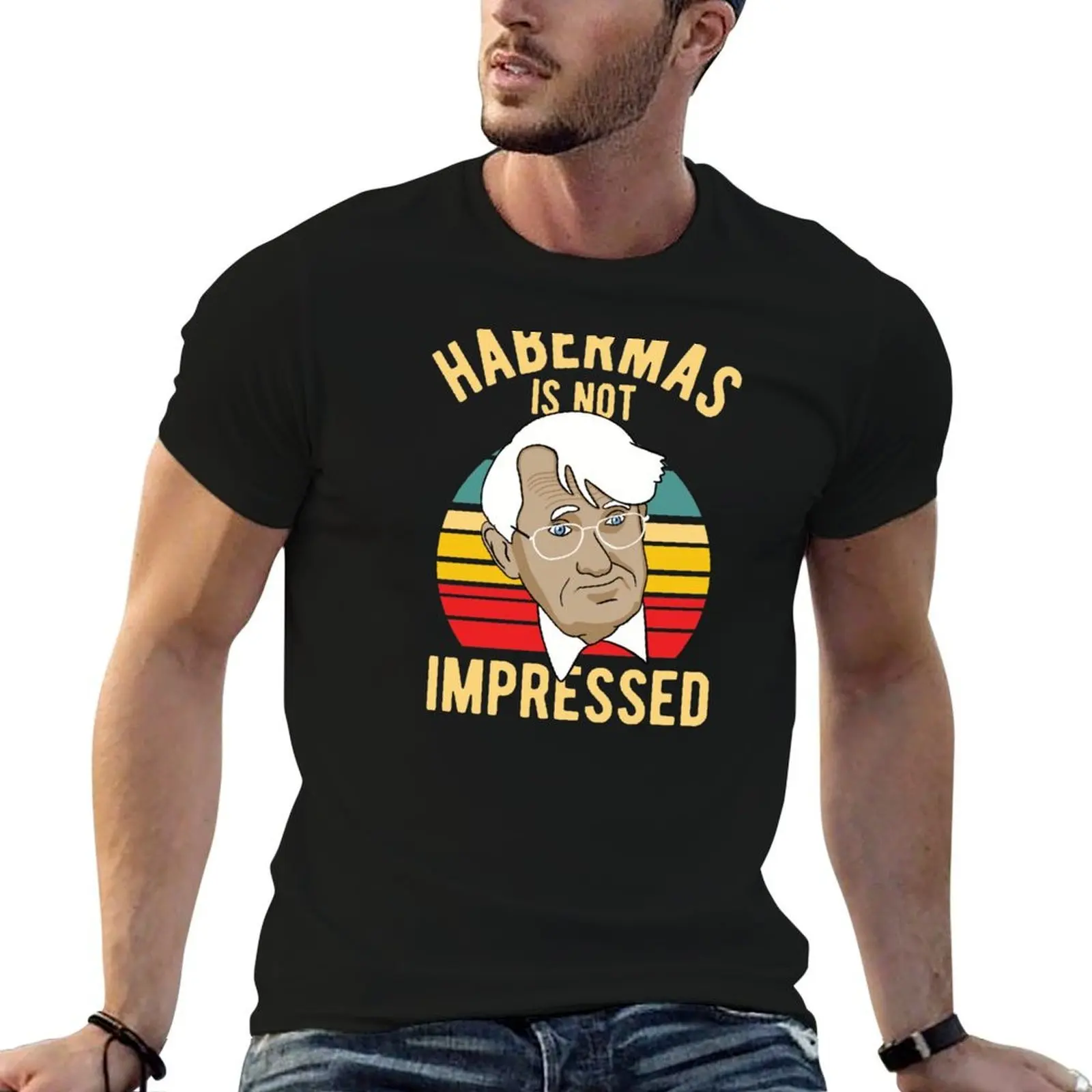 Habermas n'est pas impressionné - T-shirt tendance avec impression artistique sur le thème de la philosophie