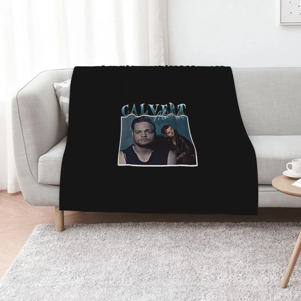 Manta Retro Alexander Calvert, Manta Suave y Peluda para Dormitorio o Sala de Estar