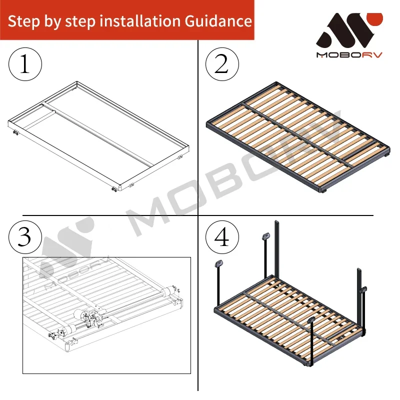 2025 Moborv Maatwerk 12 V 24 V Camper Deel Camper Van Conversie Kits Aluminium Bed Lift