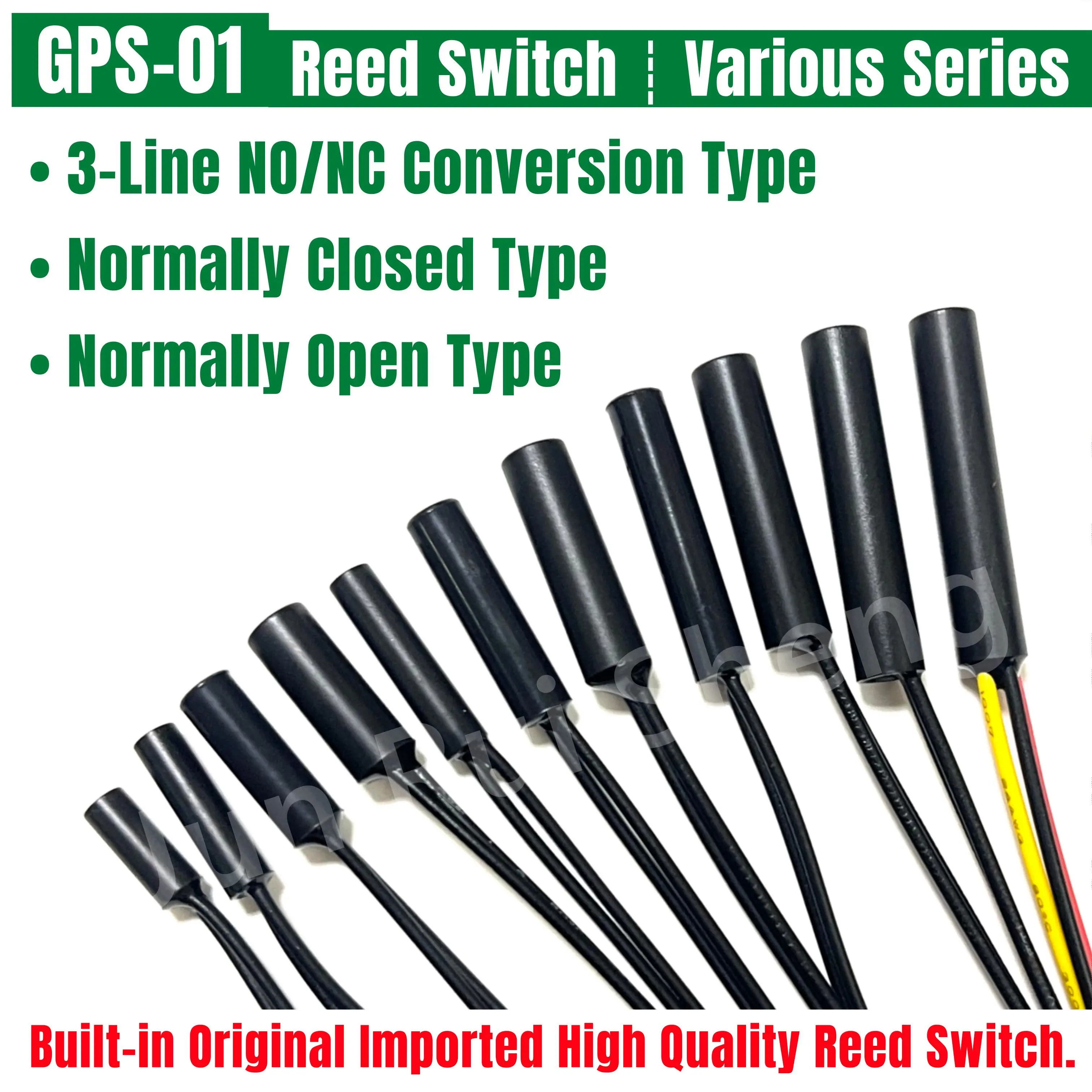 2PCS GPS-01 Reed Switch Tubular 15MM 18MM 20MM 25MM 30/38MM Normally Open Closed NO/NC GPS 01 Magnetic Contact Proximity Sensor