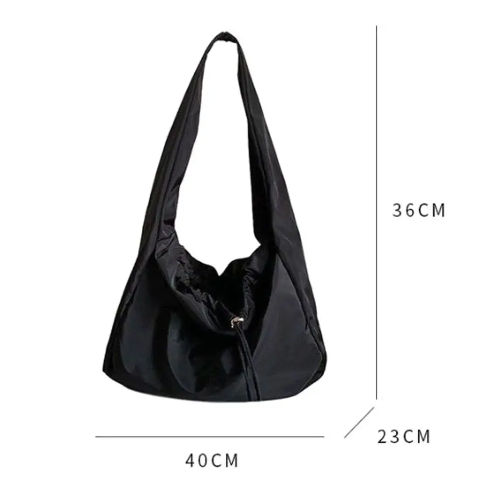 Women Bag New Nylon Bucket Bag Fashion Solid Zipper Soft Shoulder Bag Purses and Handbags Luxury Designer Black Tote Bag