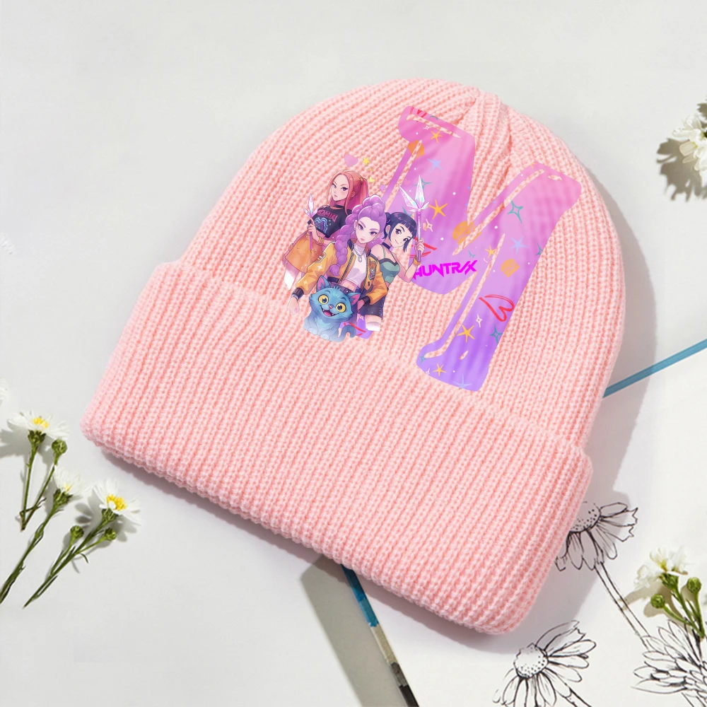 

Kpop Devil Hunter вязаная шапка с мультяшным буквенным принтом вязаная шапка детский зимний теплый аксессуар