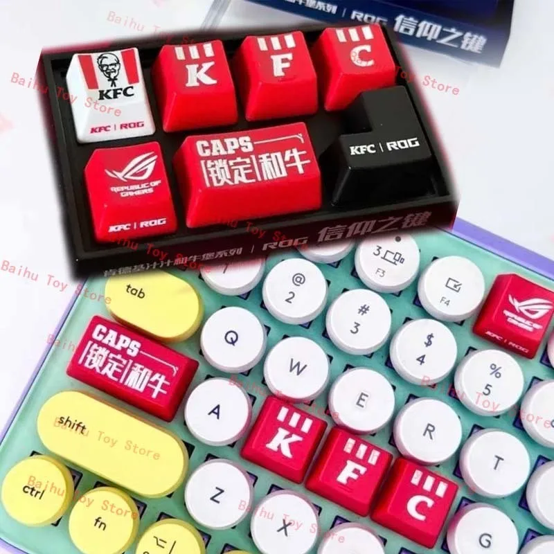Nuevo KFC Keycap teclado mecánico figura modelo divertido dibujos animados colección periférica juguete teclado decoración Fans regalo