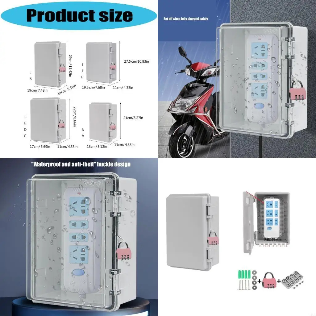 

U4LA Outdoor Electrical Safety Box Lock Mechanism Weatherproof Power Outlet Case