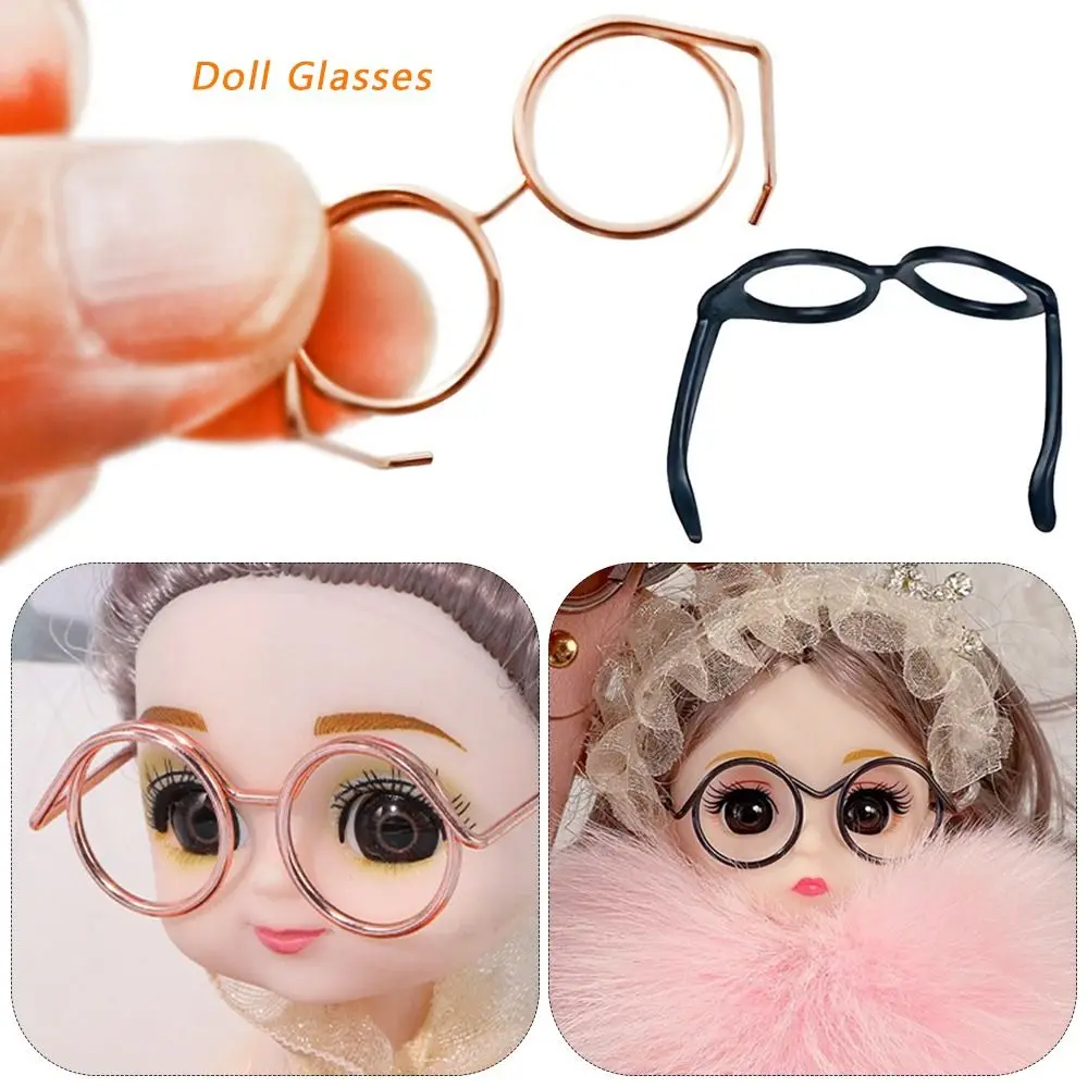 Fashion Iron Wire Doll Glasses Round Frame Alloy Wire Glasses Retro Cute Eyeglass Frame DIY Doll Accessories