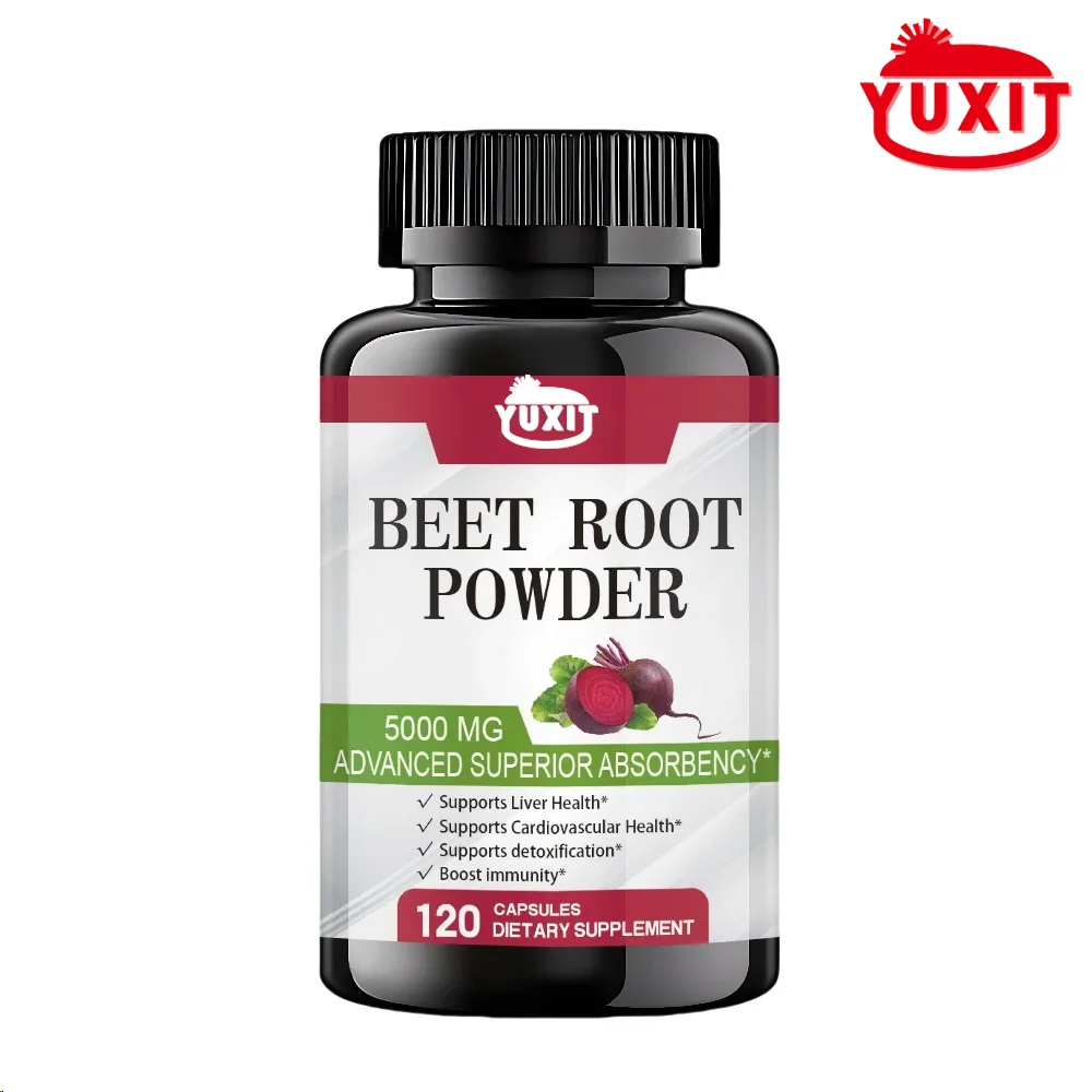 

YUXIT Premium Organic Beetroot Powder 3000mg with Black Pepper for Enhanced Absorption Energy Boost