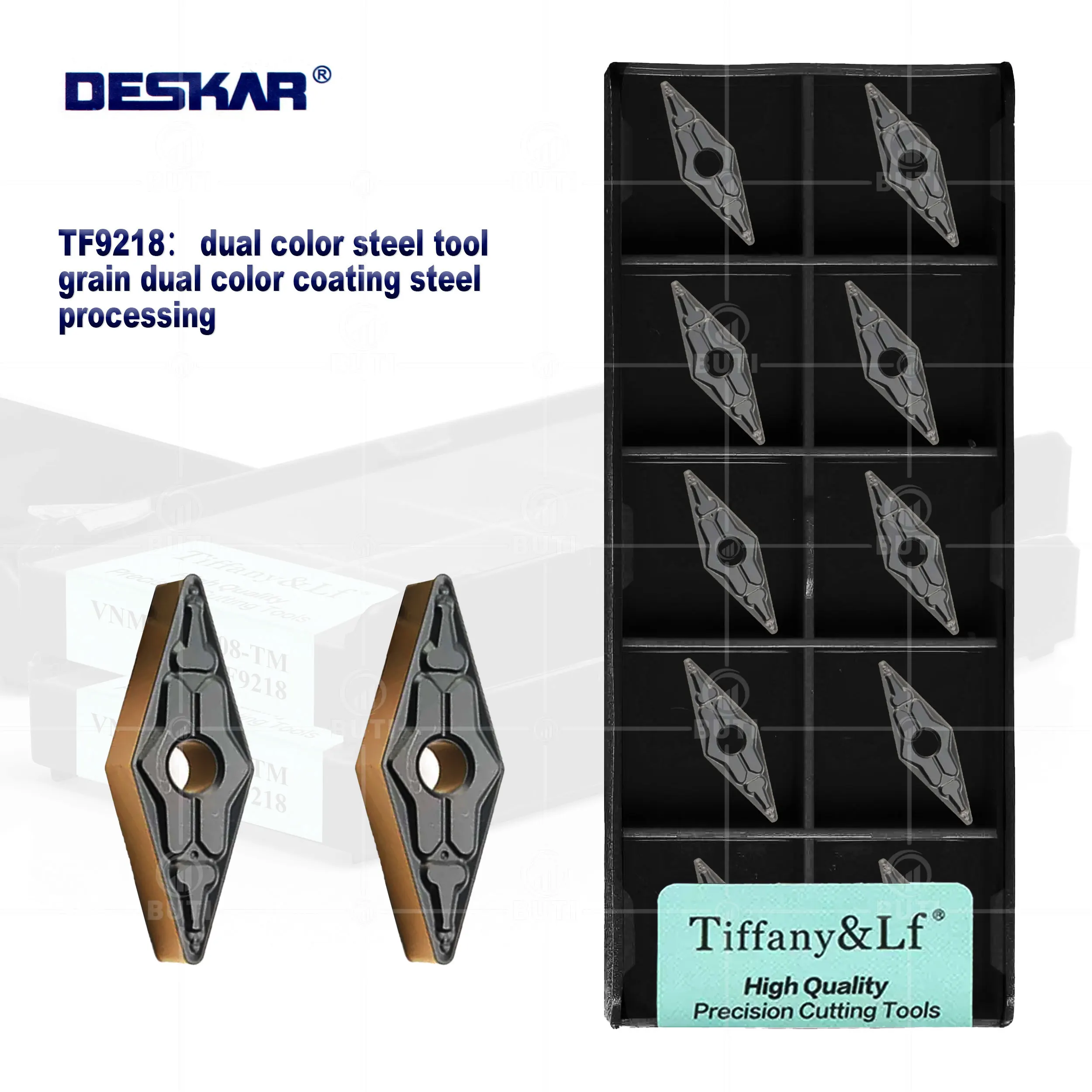 Deskar-carbide Insere Ferramenta de Torneamento Torno Cnc Ferramenta para Peças de Aço Cortador Lâmina de Alta Qualidade Vnmg160408-tm Tf9218 100 Original